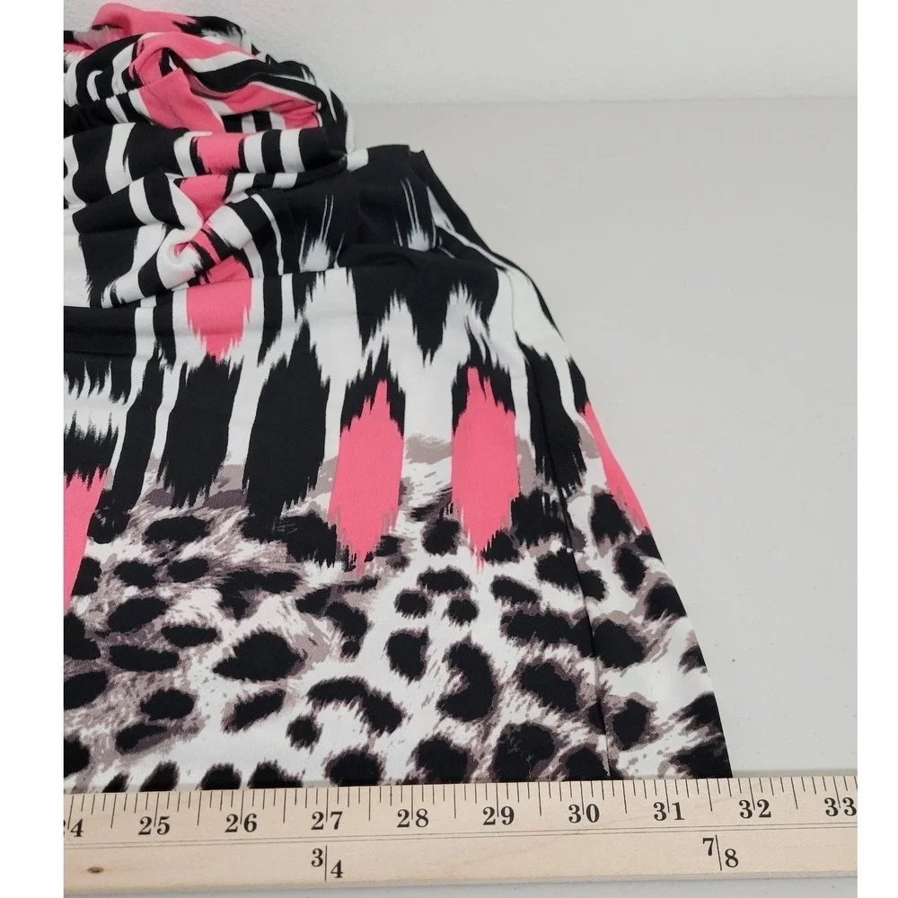 London Style Collection Women Maxi Dress 14‎ Black Pink White Geometric Halter